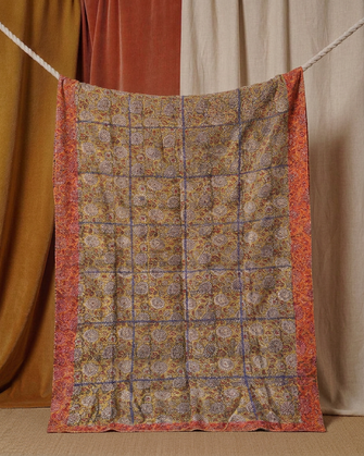 Pièce artisanale Kantha Curcuma