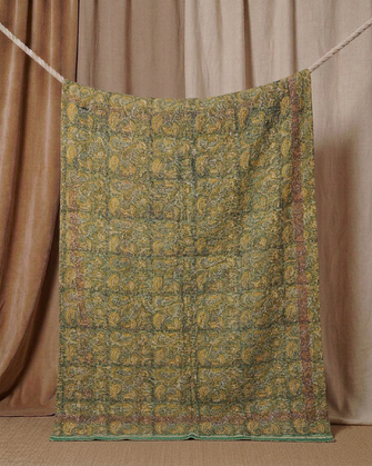 Pièce artisanale Kantha Paille