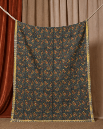 Pièce artisanale Kantha Vert de gris