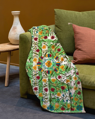 Pièce artisanale Kantha brodé