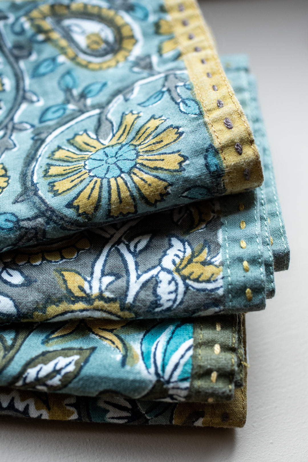 Lot de 4 serviettes en coton imprimées