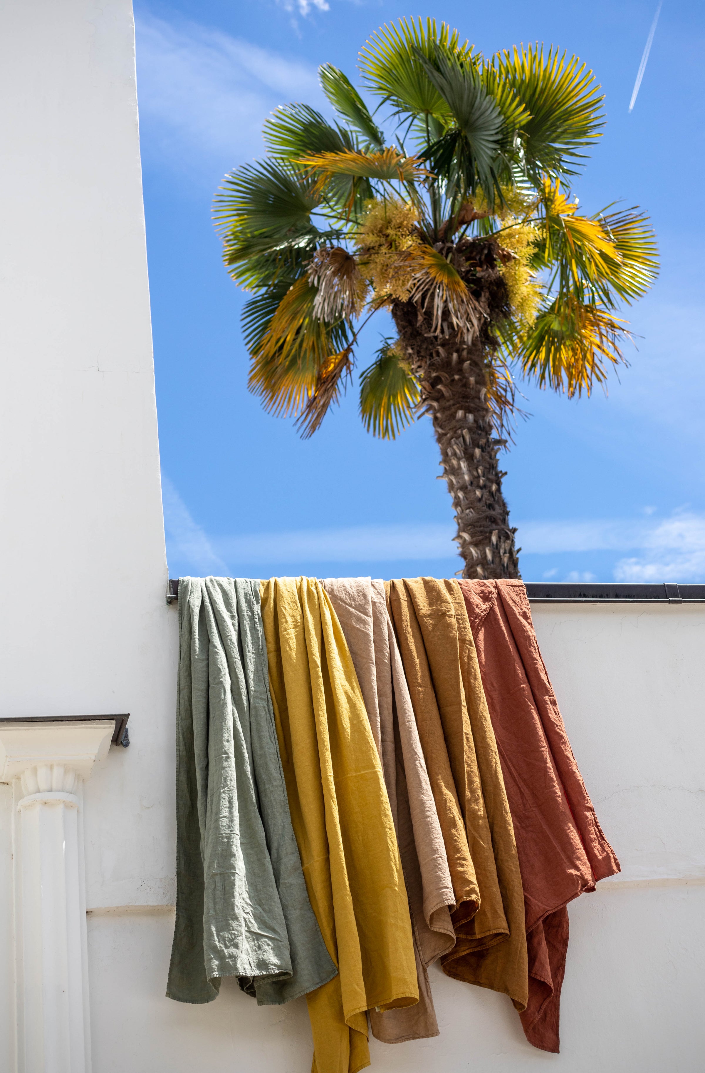 Drap en lin lavé coloré