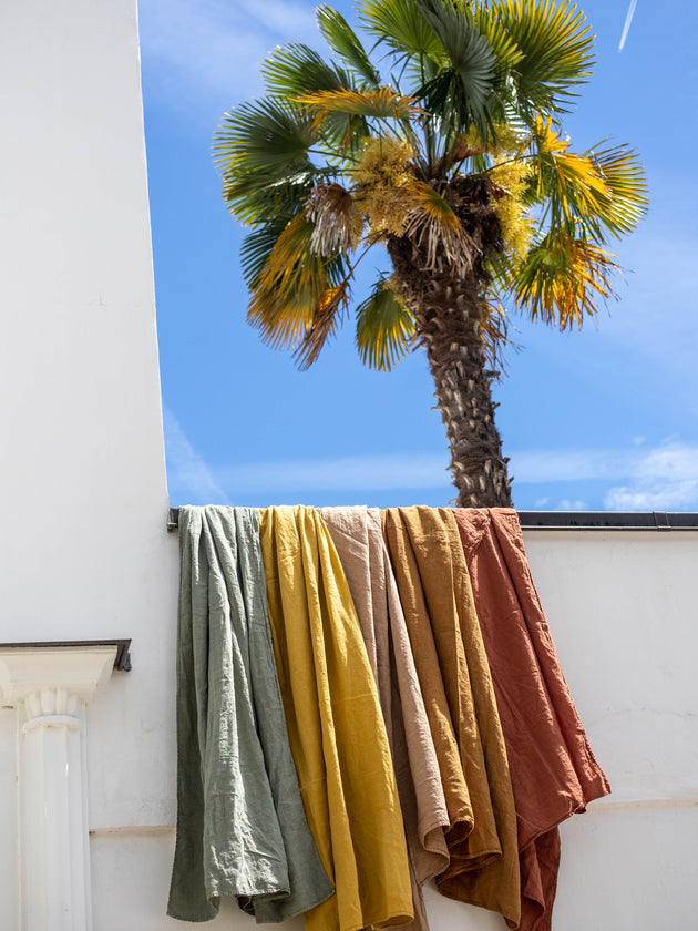 Drap en lin lavé coloré
