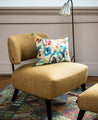 Housse de coussin imprimée Fiore en jute et lin