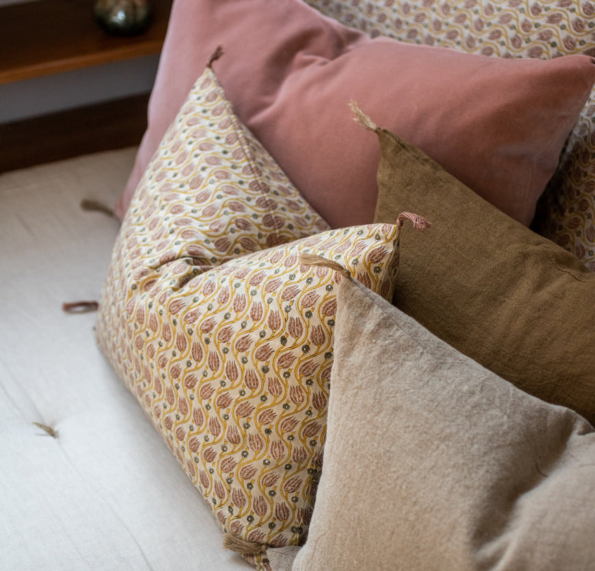 Housse de coussin motif végétaux