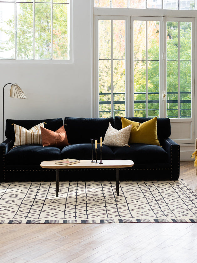 Table basse Plateaux en chêne ou noyer massif et pieds en acier