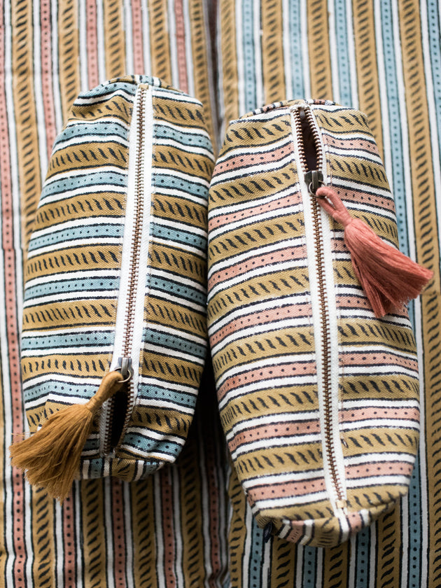 Pochette imprimée à la main en coton