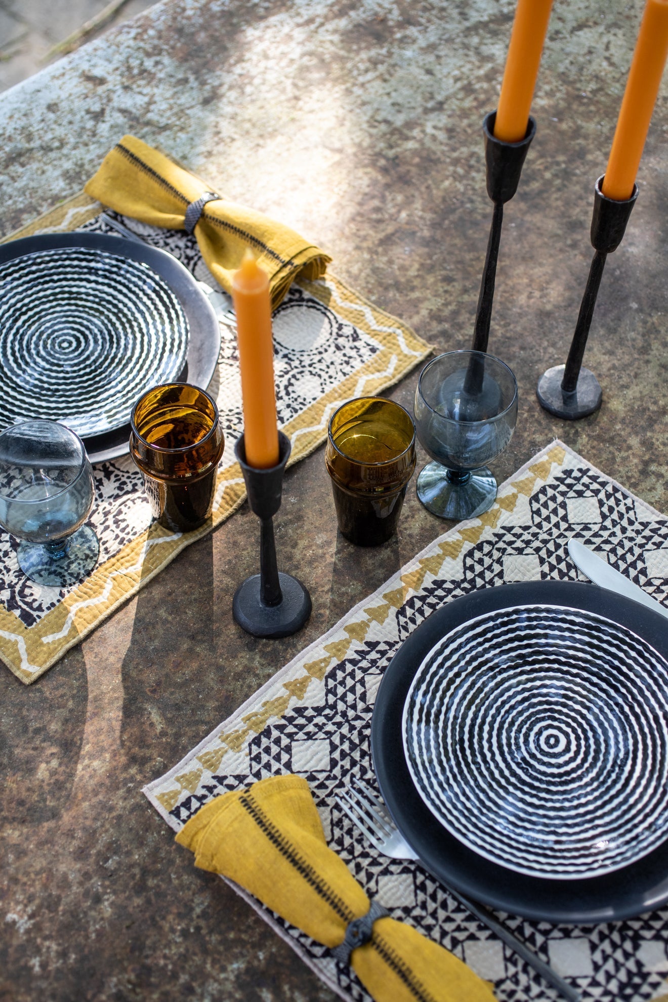 Set de table indigo : art de la table