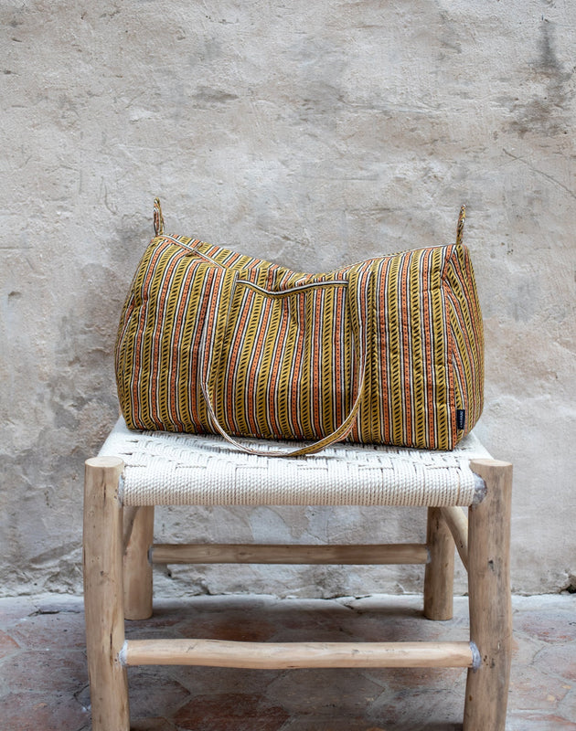 Sac de voyage safar en coton à motif
