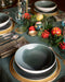 Assiettes contrastes mat-brillant blanc et vert
