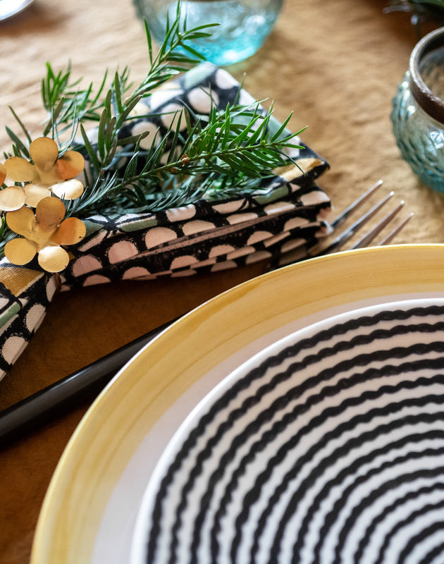 Serviette de table imprimé en bloc