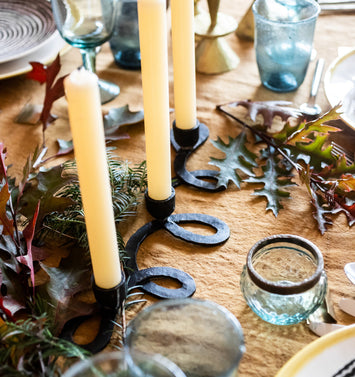 Inspiration milieu de table de fête avec bougeoir