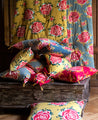 Housse de coussin floral imprimé en coton