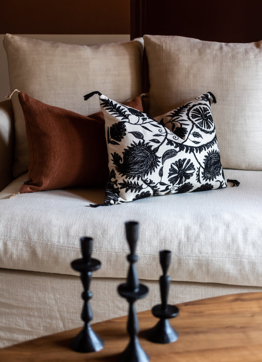 Set de 3 bougeoirs en fer martelé noirs Jya