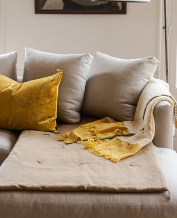 Linen sofa cover