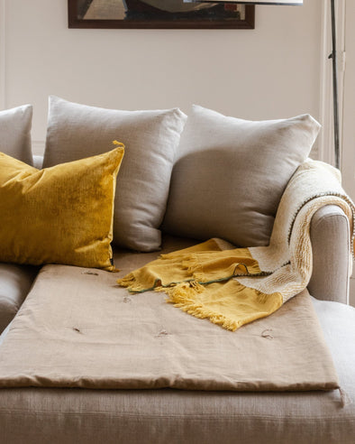 Linen sofa cover