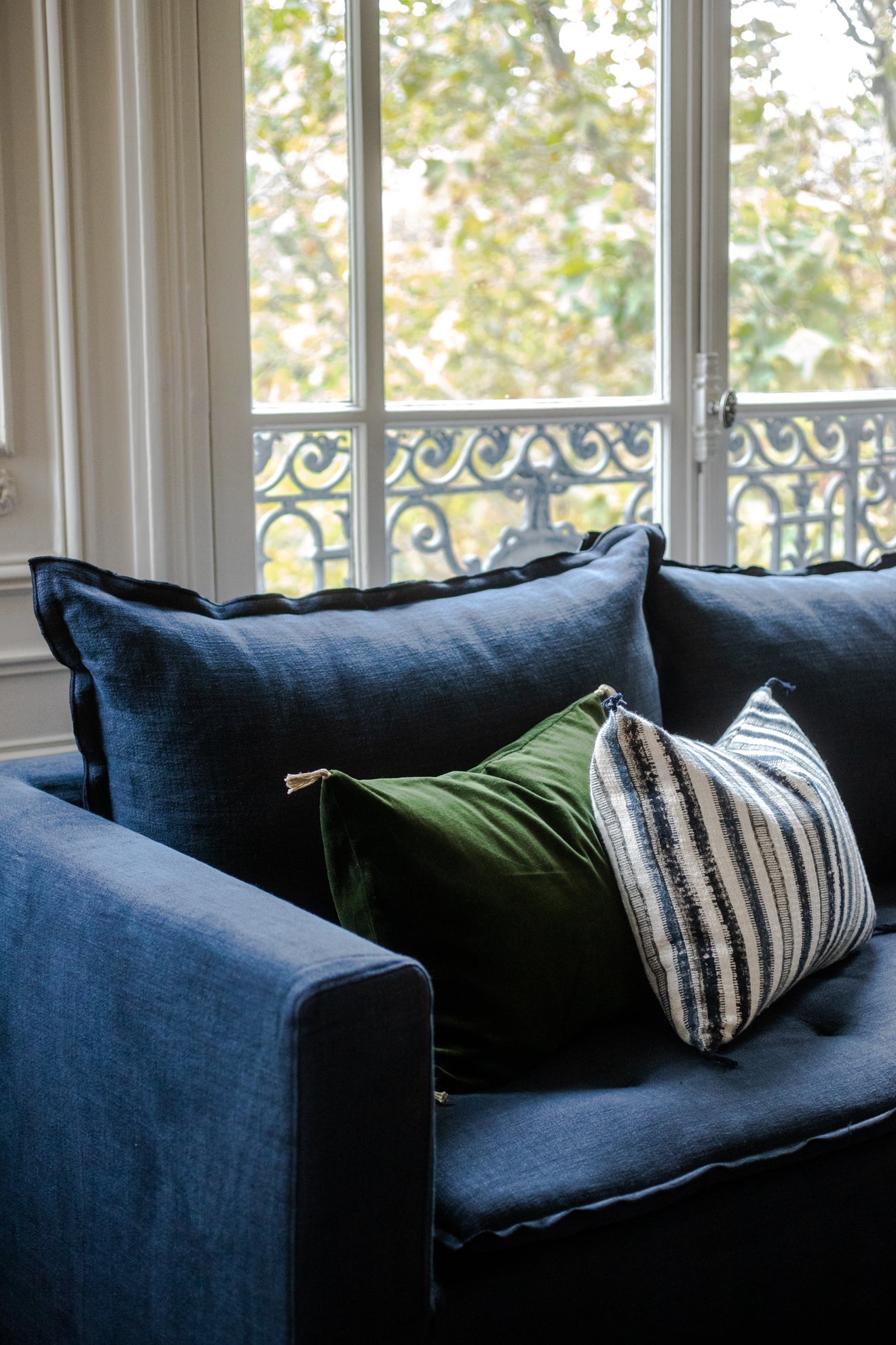 Housse de coussin Velours lavé et housse de coussin Kormo