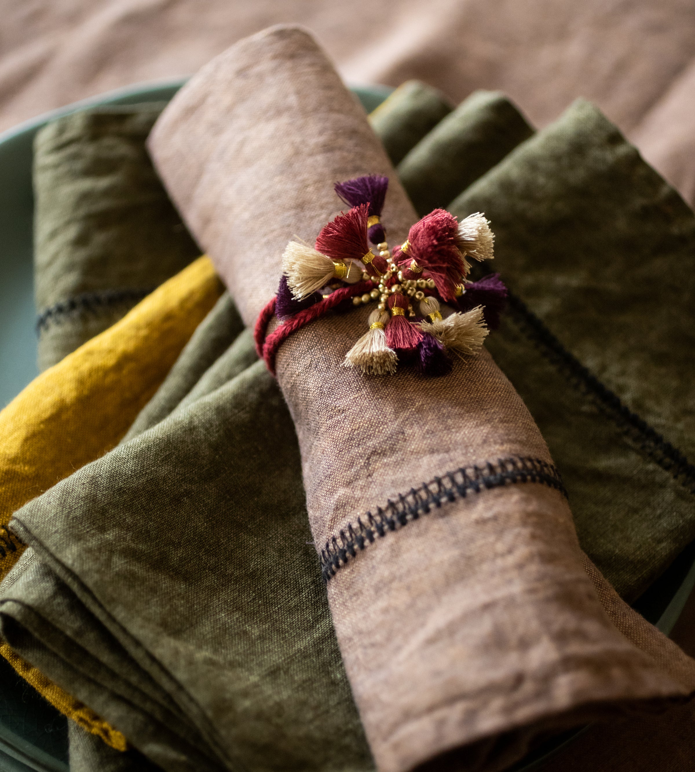 serviette de table en lin lavé Noé