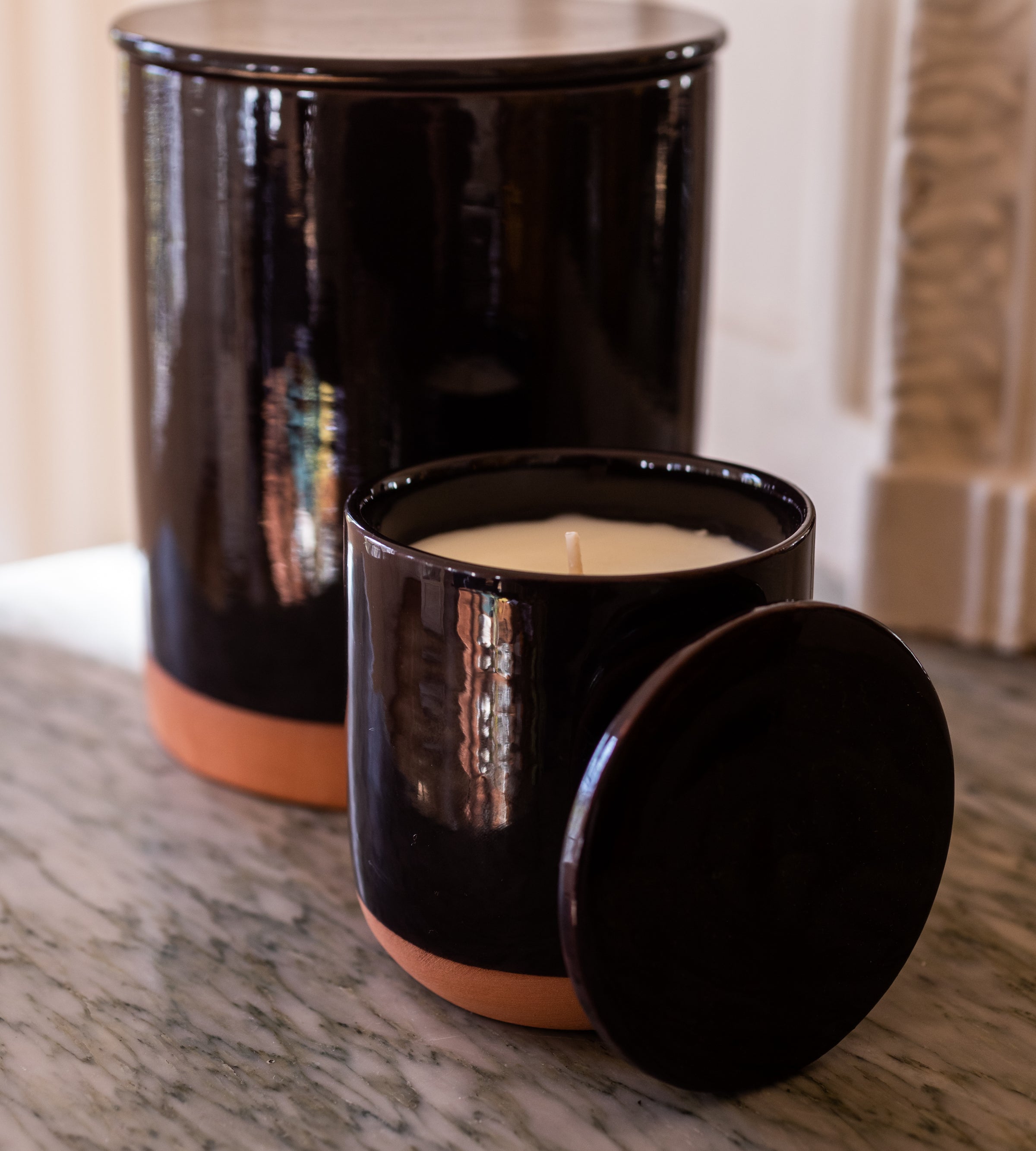 Bougie parfumée en terracotta, cire végétale et minérale