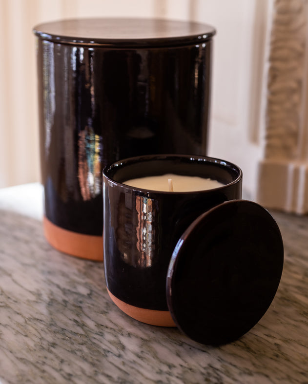 Bougie parfumée en terracotta, cire végétale et minérale