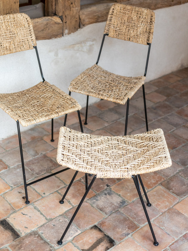 Murgi stool with a plant-like diamond pattern