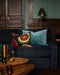 Housse de coussin Velours lavé coloris lac