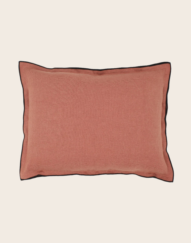 Housse de coussin terracota en lin