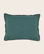 Housse de coussin vert bleu en lin