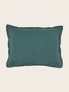 Housse de coussin vert bleu en lin Colvert
