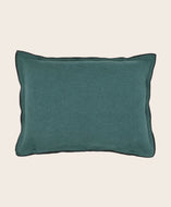 Housse de coussin vert bleu en lin