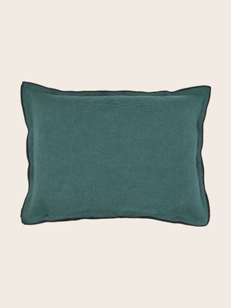 Housse de coussin vert bleu en lin Colvert