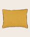 Housse de coussin jaune curcuma en lin sauvage fabriquée en France