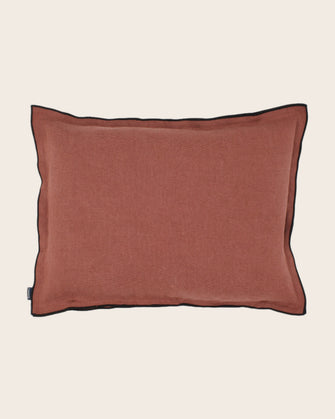 Housse de coussin Maya en lin fabriquée en France couleur Canyon