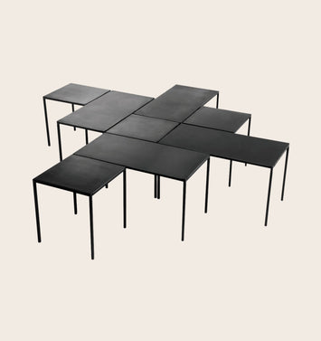 Tables basses rectangulaires en acier noir