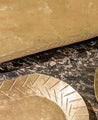 Set de 3 plateaux Dana en laiton doré et motifs en épis gravés à la main
