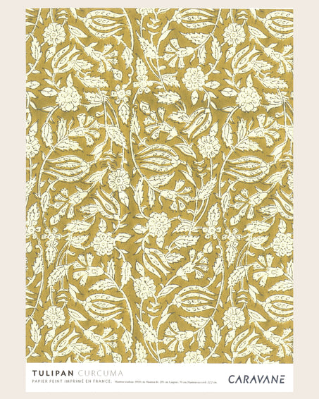 Papier Peint Tulipan curcuma