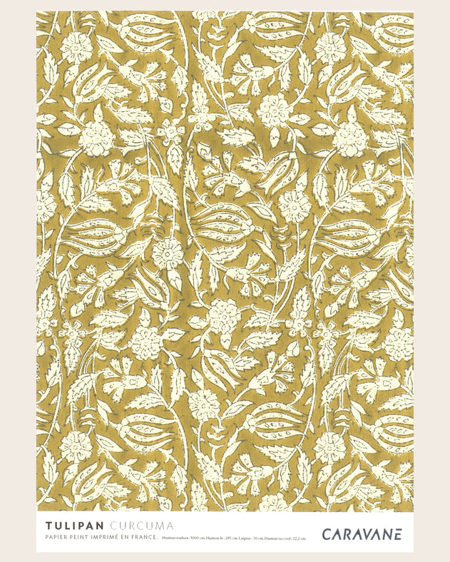 Papier Peint Tulipan curcuma