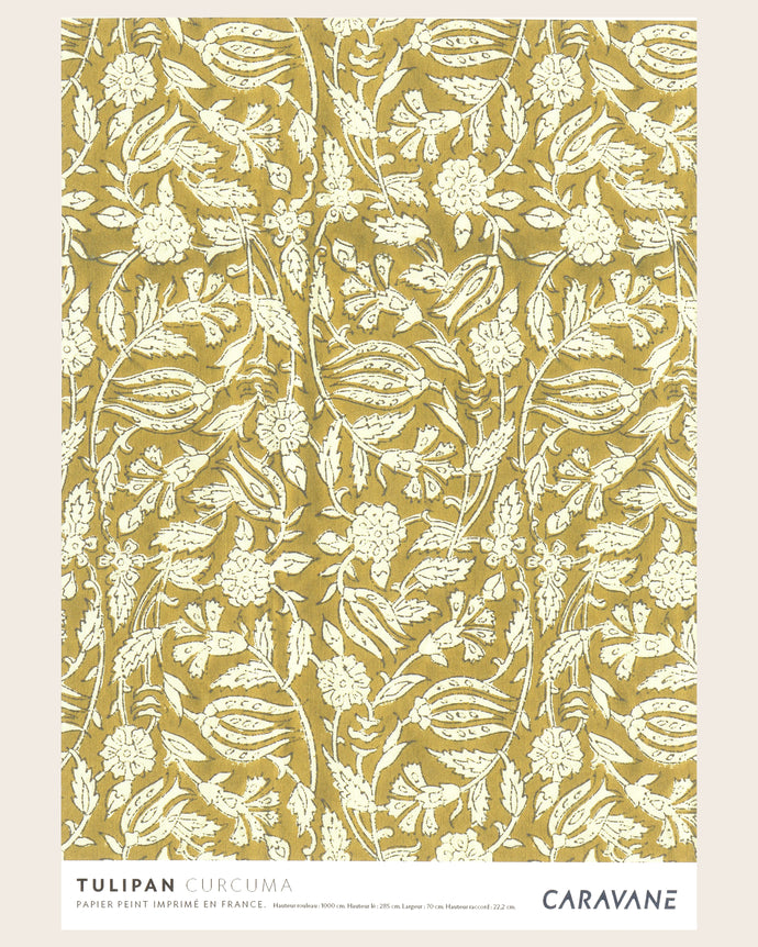 Papier Peint Tulipan curcuma
