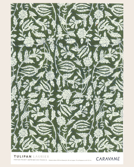 Papier Peint Tulipan laurier
