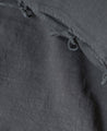 Linge de lit : drap housse en lin lavé gris foncé