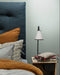 Pied de lampe à poser en acier brut noir