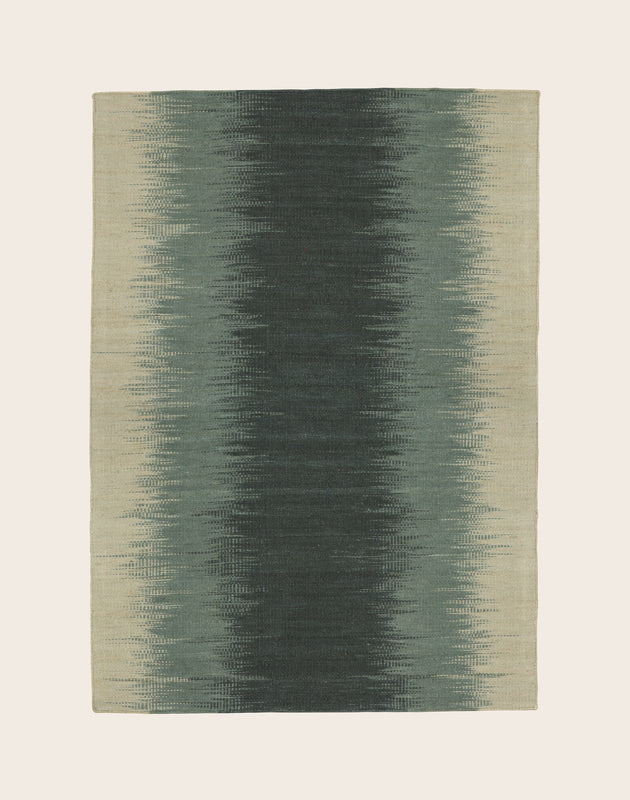 grand tapis en jute et lin couleur lac tons bleu