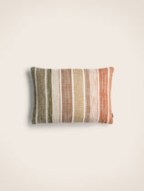 Packshot coussin Siroko à rayures en coton, lin et viscose
