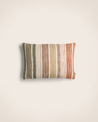 Packshot coussin Siroko à rayures en coton, lin et viscose