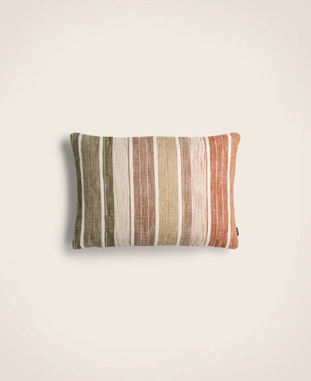 Packshot coussin Siroko à rayures en coton, lin et viscose