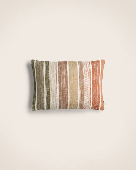 Packshot coussin Siroko à rayures en coton, lin et viscose