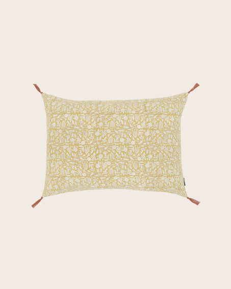 Housse de coussin Tulipan couleur Curcuma aux motifs floraux