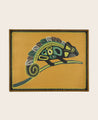 Plateau de service rectangulaire Kaleo en métal peint au motif Caméléon