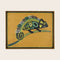 Plateau de service rectangulaire Kaleo en métal peint au motif Caméléon