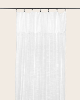 Rideau Jari en khadi de coton biologique couleur blanc cassé avec franges